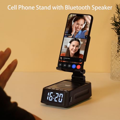 Gifts for Men Women, Phone Stand with Bluetooth Speaker&Clock, - Product Imagery
