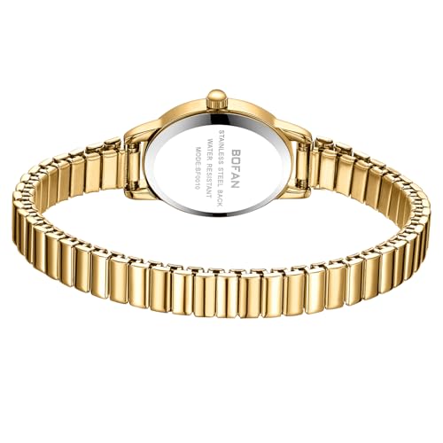 BOFAN Small Gold Watches for Women Easy Read Ladies Quartz Wrist - Product Imagery