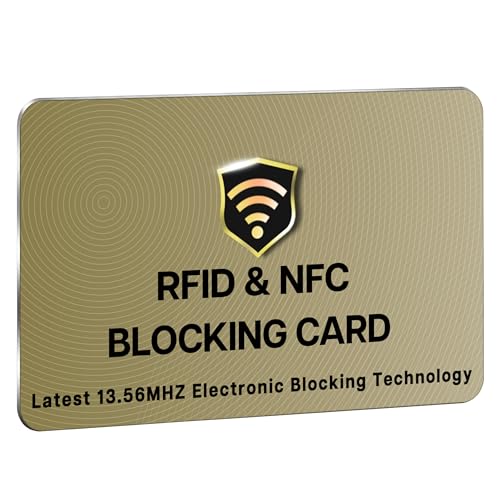 SaiTech IT RFID Blocking Card for Credit Debit ID Card, Golden - Product Imagery