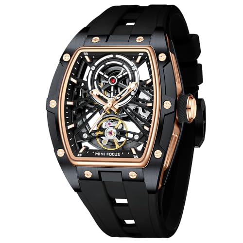 AIMES Men's Tonneau Skeleton Automatic Mechanical Watch, - Product Imagery