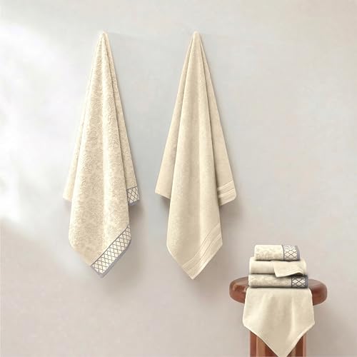 Modern Threads 6 Piece Bath Towel Set – Bathroom Towel Set with - Product Imagery