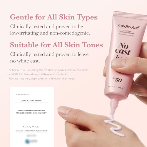 medicube Sunscreen No Cast Just Glow Collagen, SPF 50 - Product Imagery
