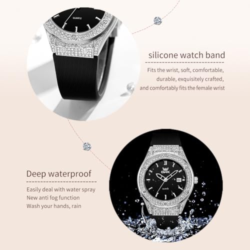 OPK Womens Rose Gold/Silver/Pink Bracelet Waterproof Luxury - Product Imagery