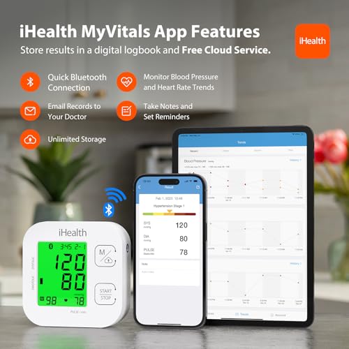 iHealth Track Smart Upper Arm Blood Pressure Monitor with - Product Imagery