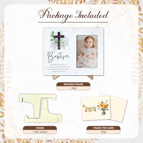 Baptism Picture Frame - 4 x 6 Inch Photo - First Communion Gifts - Product Imagery