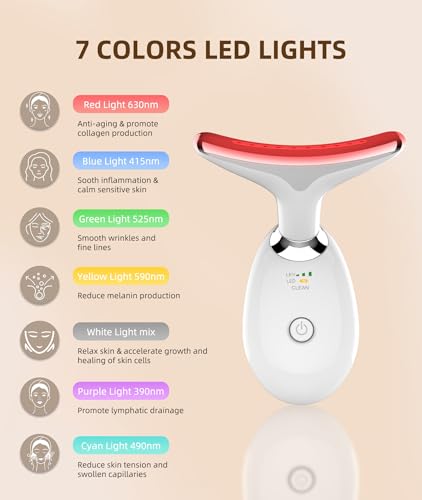 Red Light Therapy for Face and Neck, 7 Color Light Based Face - Product Imagery