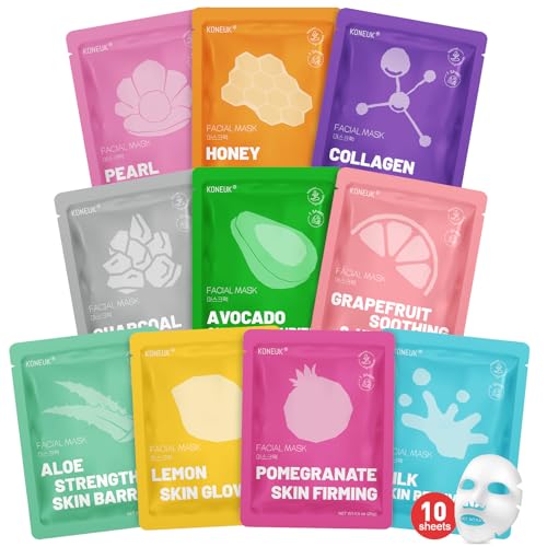 10 Pack Hydrating Face Masks Skincare for Women, Facial Mask for - Product Imagery