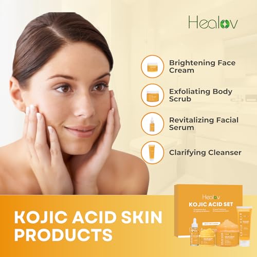 Kojic Acid Skincare Set – Kojic Soap Cleanser, Exfoliating Body - Product Imagery