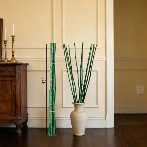 Uniquewise 43" Set of 12 Bamboo Stick Fillers Natural Decorative - Product Imagery