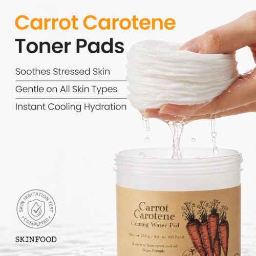 SKINFOOD Carrot Carotene Toner Pads, Hydrating & Soothing, - Product Imagery