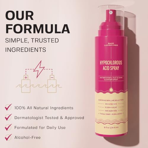BASE LABORATORIES Hypochlorous Acid Spray for Face, Skin Cleanse - Product Imagery