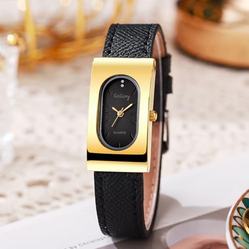 4 Pack Retro Vintage Square Watches for Women Gold Tone Case - Product Imagery