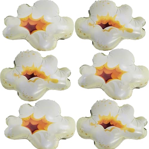 6 Pcs Popcorn Balloons, Jumbo 19 Inch Mylar Foil Decorations for - Product Imagery
