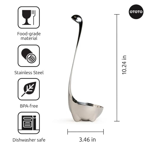 OTOTO The Original Nessie Stainless Steel Ladle - Soup Ladle, - Product Imagery