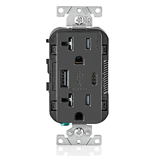Leviton Type A Type C USB In Wall Charger with 20A Tamper - Leviton Official Imagery - 1