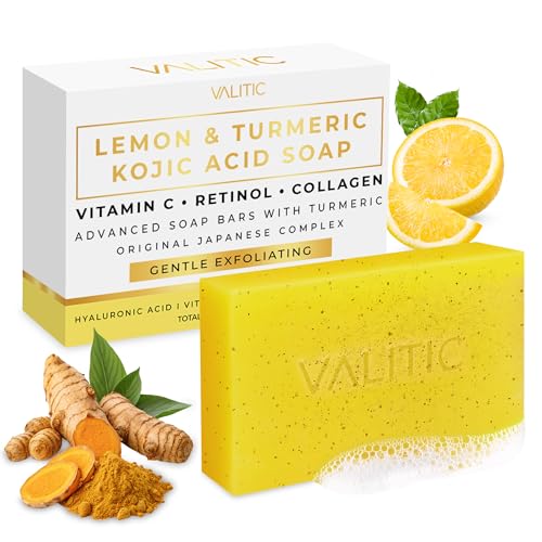 VALITIC Lemon Turmeric Soap for Dark Spots with Kojic Acid, 1 - Product Imagery