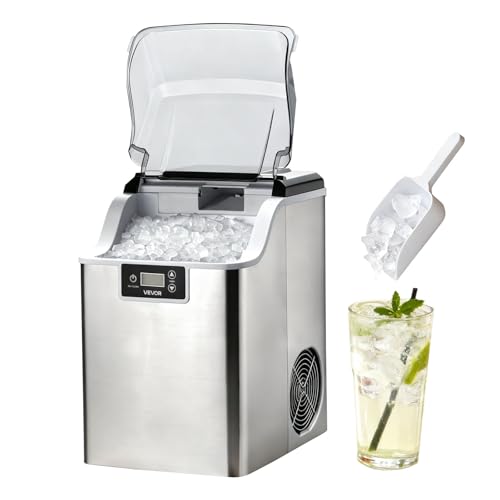 VEVOR Countertop Ice Maker, 44 lbs per Day, Self-Cleaning - Product Imagery