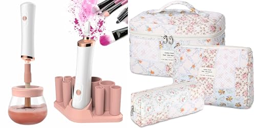 Senbowe Makeup Brush Cleaner and Large Cotton Floral Makeup - senbowe Official Imagery - 1