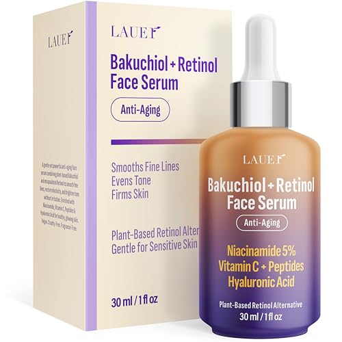 LAUER COSMETIC Bakuchiol Retinol Serum for Face with Vitamin C Hyaluronic Acid - LAUER COSMETIC Official Product View 1