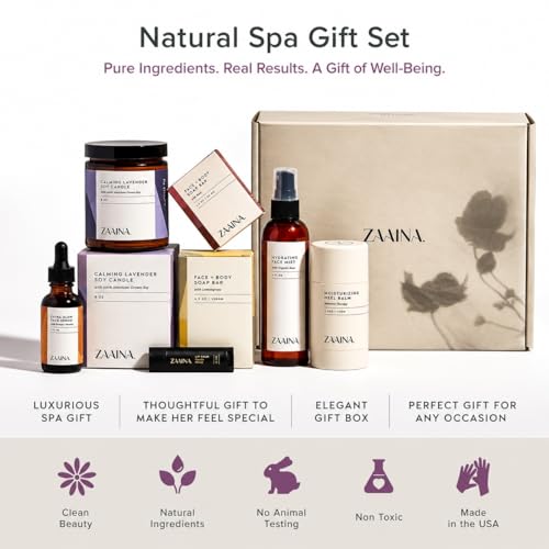 ZAAINA Spa Gift Set for Women | Self Care Gift Box | Natural - Product Imagery