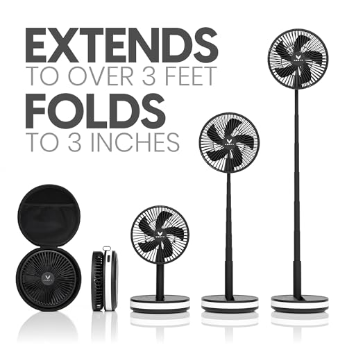 VENTY Portable Fan - Wireless Battery Operated Fan - 4 Speeds - - Product Imagery