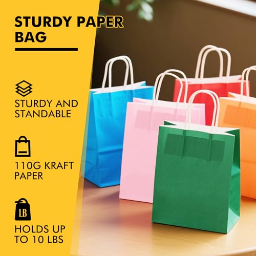 Gift Bags with Handles 32 Pack 5.8x3.2x8.25 in, Small Paper Bags - Product Imagery