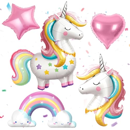 5 Pack Self Standing Unicorn Balloons Bulk, 4D Self-designed - Product Imagery