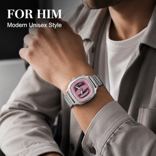 MASTOP Modern Stainless Steel Analog Watch Perspective Dial with - Product Imagery