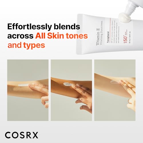 COSRX Vitamin E Sunscreen SPF 50, Natural Glow, for Oily Skin, - Product Imagery
