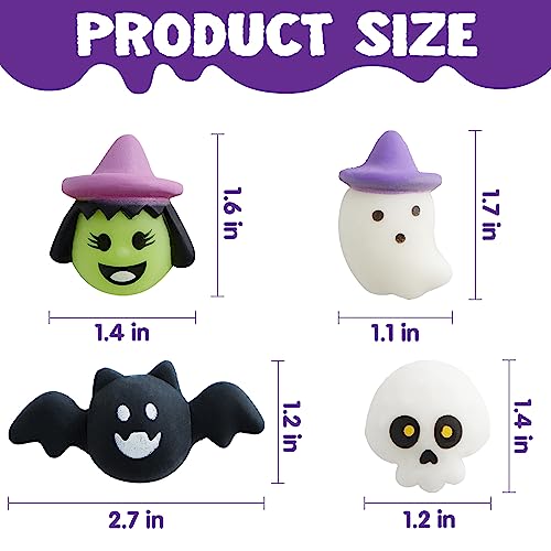 JOYIN 36 Pcs Halloween Mochi Squishy Toy in Blind Bags with 12 - Product Imagery