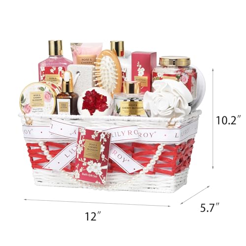 21Pcs Spa Gifts Skin Care Set - Luxurious Rose Spa Gift Baskets - Product Imagery