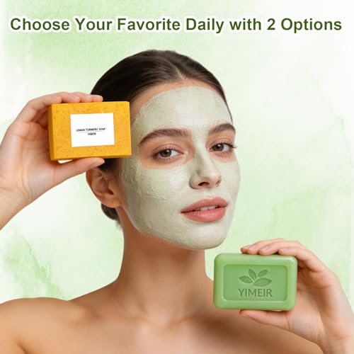 Turmeric Facial Soap & Tea Tree Soap Bars Duo - Natural - Product Imagery