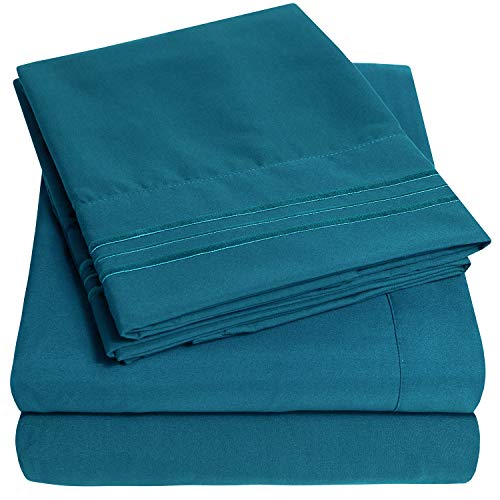 1500 Supreme Collection Queen Sheet Sets Teal - Luxury Hotel Bed - Product Imagery