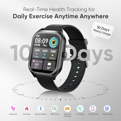 ANTZO Smart Watch 2.01" AMOLED Display 10-Day Battery, BT Call & - Product Imagery