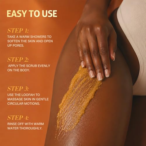 Turmeric Body Scrub, Exfoliating Body Scrub with Vitamin C, Deep - Product Imagery