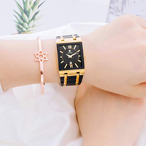 WWOOR Square Watches for Men Stainless Steel Mens Square Watch - Product Imagery