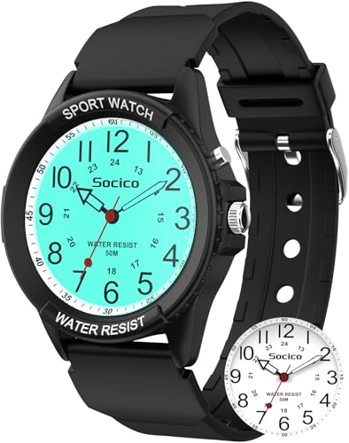 SOCICO Analog Watch for Women Nurses 50M Waterproof Night Light - Product Imagery
