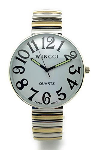 Mens Ladies Jumbo Big Numbers Stretch Elastic Band Fashion Watch - Product Imagery