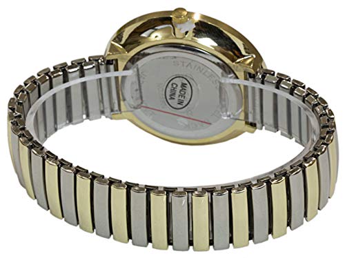 Super Large Face Easy to Read Two-Tone Stretch Band Watch - Product Imagery