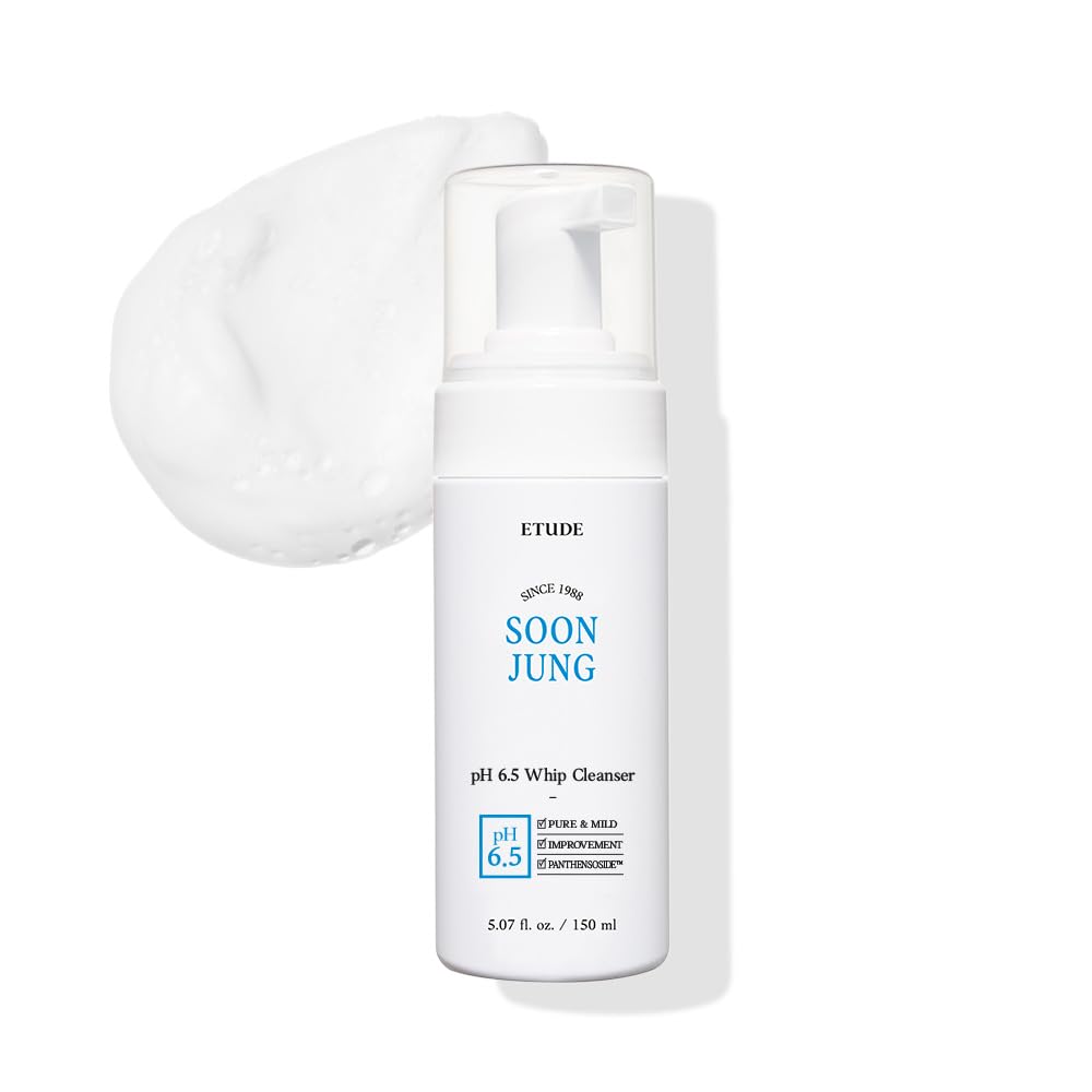 ETUDE SoonJung pH 6.5 Whip Face Cleanser Big Size, 8.45 fl oz - ETUDE