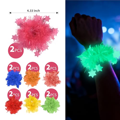 14 Pcs Glow in The Dark Party Bracelet, Neon Fluorescent - Product Imagery