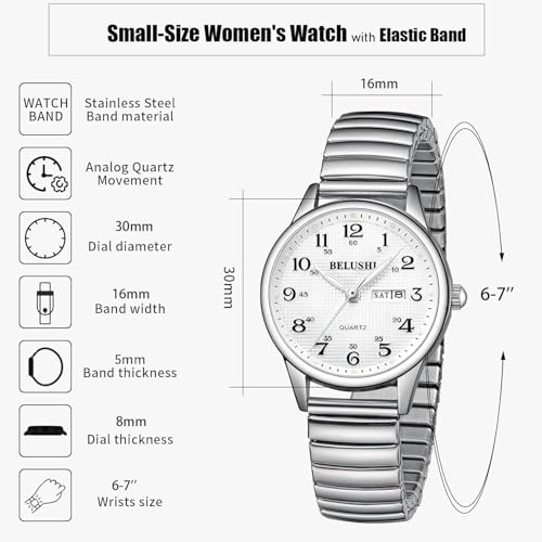 Gosasa Easy-to-Read Quartz Watch for Seniors, Large Numerals, - Product Imagery