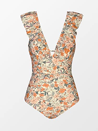 CUPSHE Women's One Piece Swimsuit V Neck Bathing Suit Ruched - Product Imagery