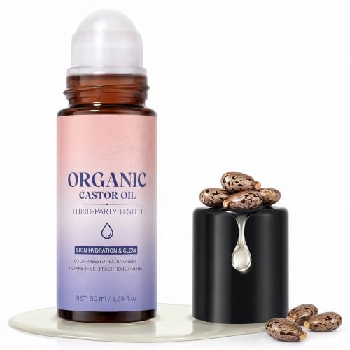 Organic Castor Oil Roll On Cold Pressed Unrefined Hexane - NEIOM Official Imagery - 1