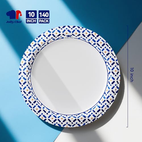 10 Inch Paper Plates 140 Count, Soak-Proof, Cut Proof, - Product Imagery