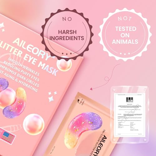 Under Eye Patches (8 Pairs) - Tri-color Glitter Eye Gel Pads for - Product Imagery