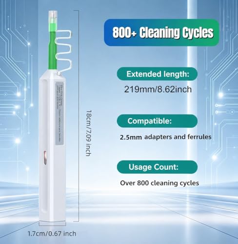 Fiber Optic Pen Cleaner for SC/ST/FC, 2.5mm UPC/APC Ferrule - Product Imagery