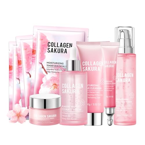 Sakura Skin Care Set,Moisturizing Skincare Kit with Face - Product Imagery