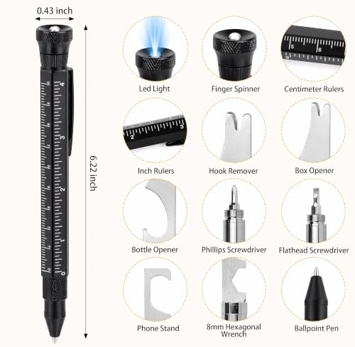 Birthday Gifts for Men, 11 in 1 Multitool Pen EDC Tactical Pen - Product Imagery