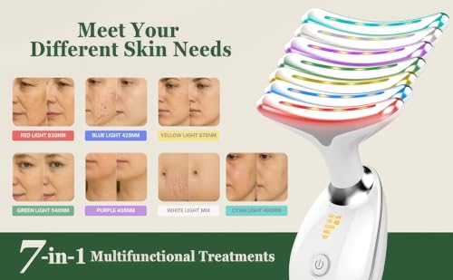 Eden & Elm - Face & Neck Sculpting Massager – 7 Color LED Beauty - Product Imagery